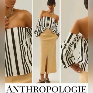NWT Anthropologie Strapless Top W/Sleeves
